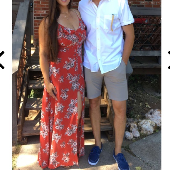 Bloom On Rust Red Floral Print Maxi Dress - Picture 4 of 10